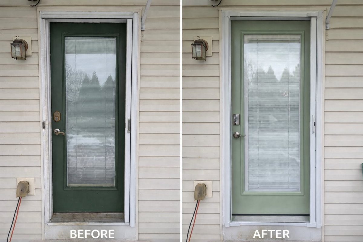 Glass-panel door replacement — Mason